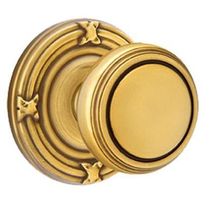 Emtek - Brass Classic Dummy Knob Set with Norwich Knob & Ribbon & Reed Rosette - 8057NW