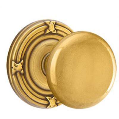 Emtek - Brass Classic Dummy Knob Set with Providence Knob & Ribbon & Reed Rosette - 8057P