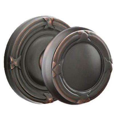 Emtek - Brass Designer Dummy Knob Set with Ribbon & Reed Knob & Ribbon & Reed Rosette - 8057RBK