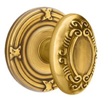 Emtek - Brass Designer Dummy Knob Set with Victoria Knob & Ribbon & Reed Rosette - 8057V