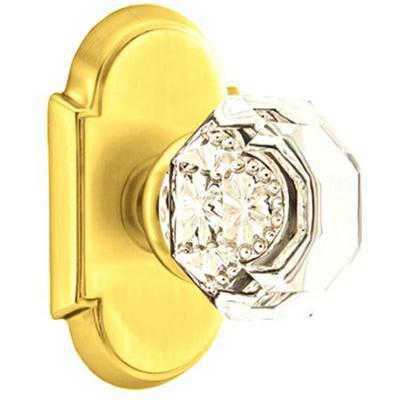 Emtek - Crystal Dummy Knob Set with Old Town Clear Knob & #8 Rosette - 8058OT