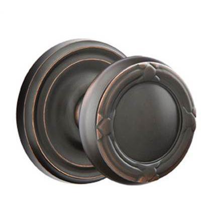 Emtek - Brass Designer Passage Knob Set with Ribbon & Reed Knob & Regular Rosette - 8100RBK