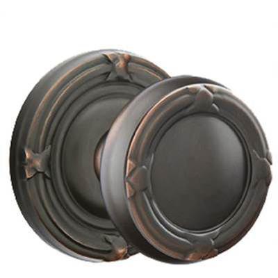 Emtek - Brass Designer Passage Knob Set with Ribbon & Reed Knob & Ribbon & Reed Rosette - 8107RBK