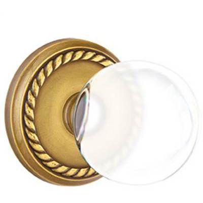 Emtek - Crystal Privacy Knob Set with Bristol Knob & Rope Rosette - 8201BL