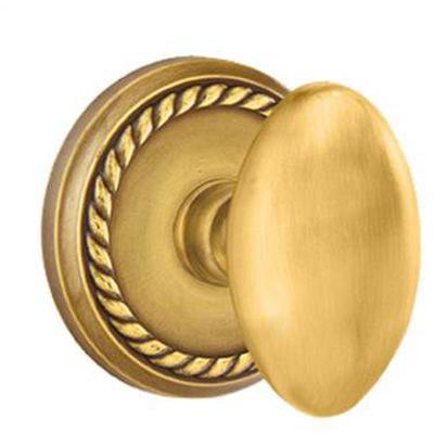 Emtek - Brass Classic Privacy Knob Set with Egg Knob & Rope Rosette - 8201E