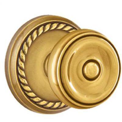 Emtek - Brass Classic Privacy Knob Set with Waverly Knob & Rope Rosette - 8201W