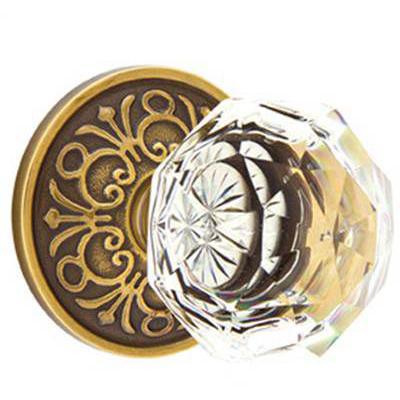 Emtek - Crystal Privacy Knob Set with Diamond Crystal Knob & Lancaster Rosette - 8206CK
