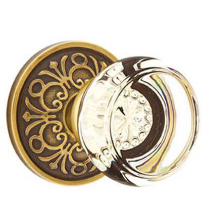 Emtek - Crystal Privacy Knob Set with Georgetown Knob & Lancaster Rosette - 8206GT