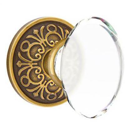 Emtek - Crystal Privacy Knob Set with Hampton Knob & Lancaster Rosette - 8206HT