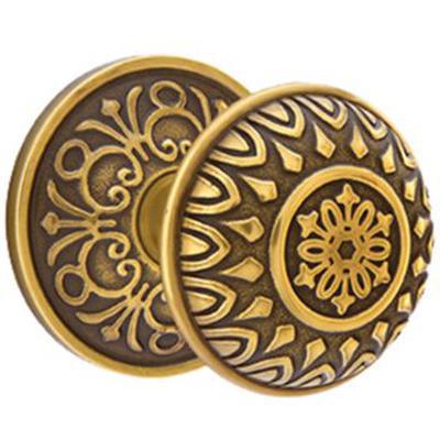 Emtek - Brass Designer Privacy Knob Set with Lancaster Knob & Lancaster Rosette - 8206LN
