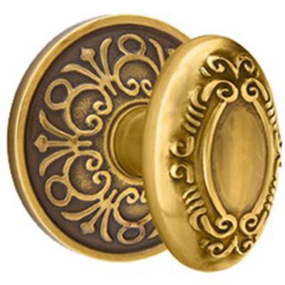 Emtek - Brass Designer Privacy Knob Set with Victoria Knob & Lancaster Rosette - 8206V