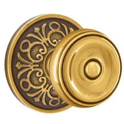 Emtek - Brass Classic Privacy Knob Set with Waverly Knob & Lancaster Rosette - 8206W