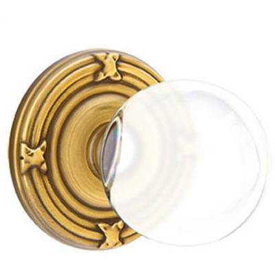 Emtek - Crystal Privacy Knob Set with Bristol Knob & Ribbon & Reed Rosette - 8207BL