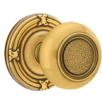 Emtek - Brass Designer Privacy Knob Set with Belmont Knob & Ribbon & Reed Rosette - 8207BT