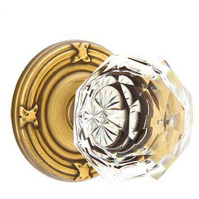 Emtek - Crystal Privacy Knob Set with Diamond Crystal Knob & Ribbon & Reed Rosette - 8207CK