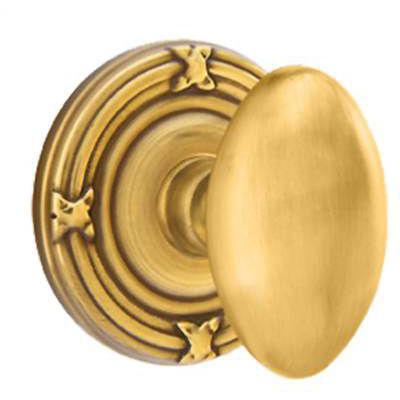 Emtek - Brass Classic Privacy Knob Set with Egg Knob & Ribbon & Reed Rosette - 8207E