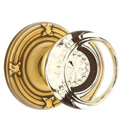 Emtek - Crystal Privacy Knob Set with Georgetown Knob & Ribbon & Reed Rosette - 8207GT