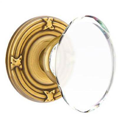 Emtek - Crystal Privacy Knob Set with Hampton Knob & Ribbon & Reed Rosette - 8207HT