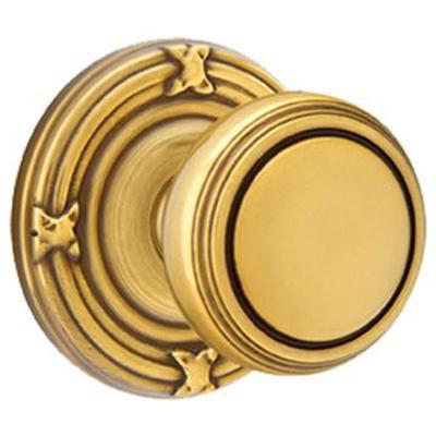Emtek - Brass Classic Privacy Knob Set with Norwich Knob & Ribbon & Reed Rosette - 8207NW