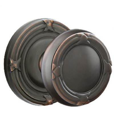 Emtek - Brass Designer Privacy Knob Set with Ribbon & Reed Knob & Ribbon & Reed Rosette - 8207RBK