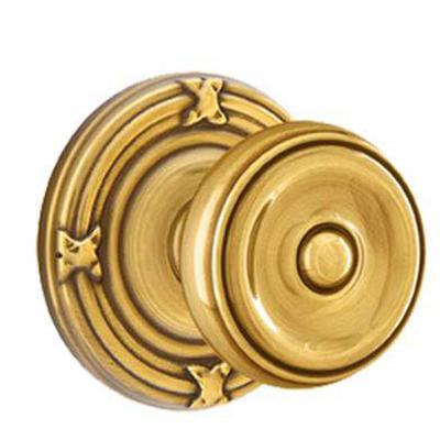 Emtek - Brass Classic Privacy Knob Set with Waverly Knob & Ribbon & Reed Rosette - 8207W