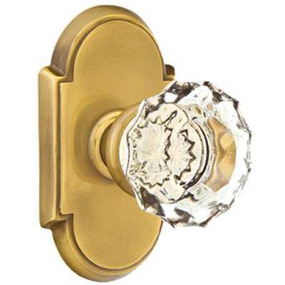 Emtek - Crystal Privacy Knob Set with Astoria Clear Knob & #8 Rosette - 8208AS
