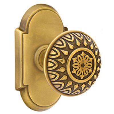 Emtek - Brass Designer Privacy Knob Set with Lancaster Knob & #8 Rosette - 8208LN