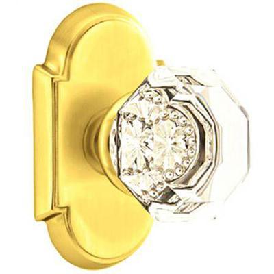 Emtek - Crystal Privacy Knob Set with Old Town Clear Knob & #8 Rosette - 8208OT