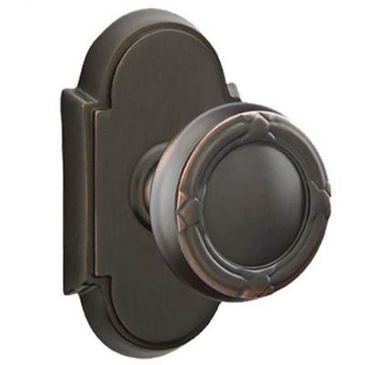 Emtek - Brass Designer Privacy Knob Set with Ribbon & Reed Knob & #8 Rosette - 8208RBK