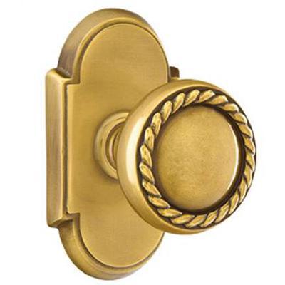 Emtek - Brass Designer Privacy Knob Set with Rope Knob & #8 Rosette - 8208RK