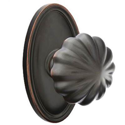 Emtek - Brass Classic Privacy Knob Set with Melon Knob & Oval Rosette - 8220MN