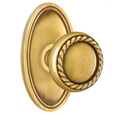 Emtek - Brass Designer Privacy Knob Set with Rope Knob & Oval Rosette - 8220RK