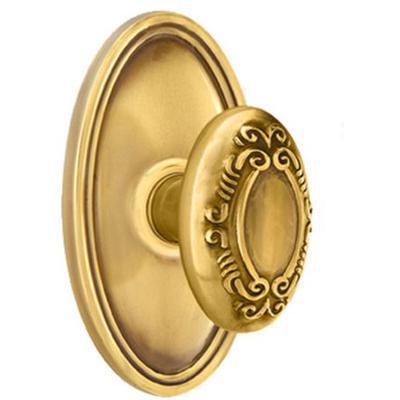 Emtek - Brass Designer Privacy Knob Set with Victoria Knob & Oval Rosette - 8220V