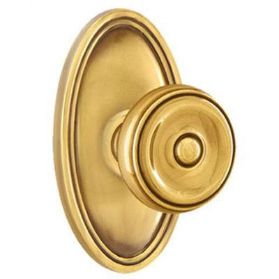 Emtek - Brass Classic Privacy Knob Set with Waverly Knob & Oval Rosette - 8220W