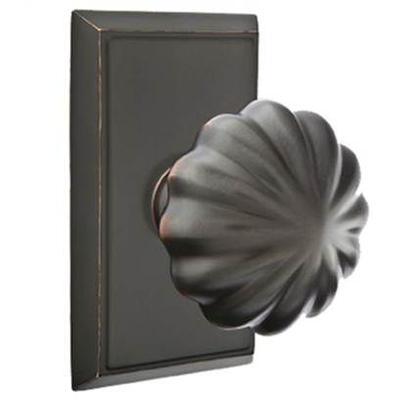Emtek - Brass Classic Privacy Knob Set with Melon Knob & Rectangular Rosette - 8221MN