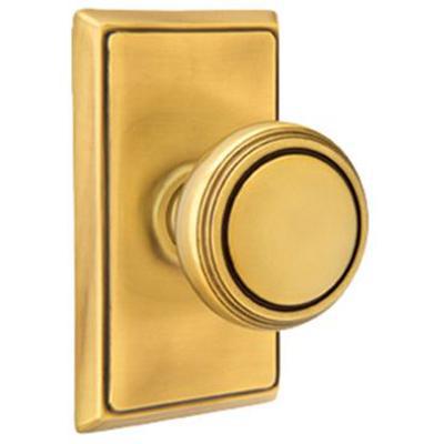 Emtek - Brass Classic Privacy Knob Set with Norwich Knob & Rectangular Rosette - 8221NW