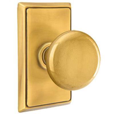 Emtek - Brass Classic Privacy Knob Set with Providence Knob & Rectangular Rosette - 8221P