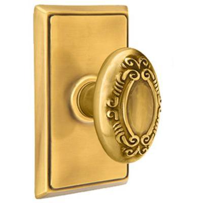 Emtek - Brass Designer Privacy Knob Set with Victoria Knob & Rectangular Rosette - 8221V