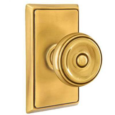 Emtek - Brass Classic Privacy Knob Set with Waverly Knob & Rectangular Rosette - 8221W
