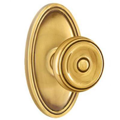 Emtek - Brass Classic Dummy Knob Set with Waverly Knob & Oval Rosette - 8520W
