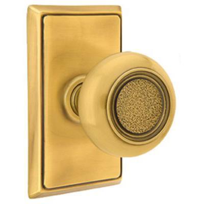 Emtek - Brass Designer Dummy Knob Set with Belmont Knob & Rectangular Rosette - 8521BT