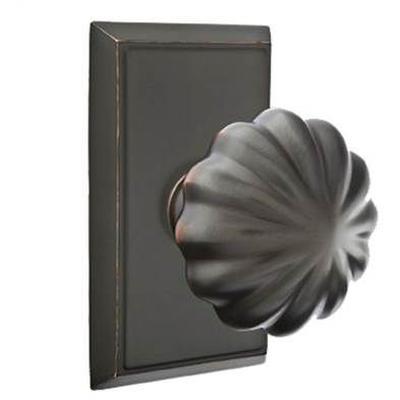 Emtek - Brass Classic Dummy Knob Set with Melon Knob & Rectangular Rosette - 8521MN