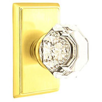 Emtek - Crystal Dummy Knob Set with Old Town Clear Knob & Rectangular Rosette - 8521OT