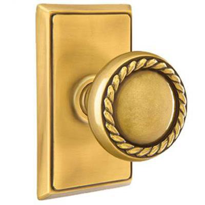 Emtek - Brass Designer Dummy Knob Set with Rope Knob & Rectangular Rosette - 8521RK