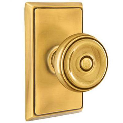 Emtek - Brass Classic Dummy Knob Set with Waverly Knob & Rectangular Rosette - 8521W