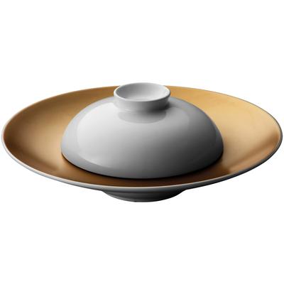 BergHOFF - Gem 2-Piece Deep Presentation Plate and Bowl - White/Gold - 1698003