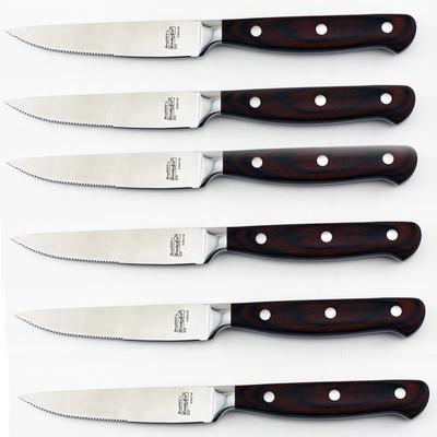BergHOFF - Pakka Wood 6-Piece 4.75" Stainless Steel Steak Knife Set - 2202014