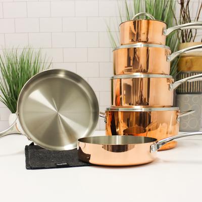 BergHOFF - 10-Piece Tri-Ply Polished Copper Cookware Set