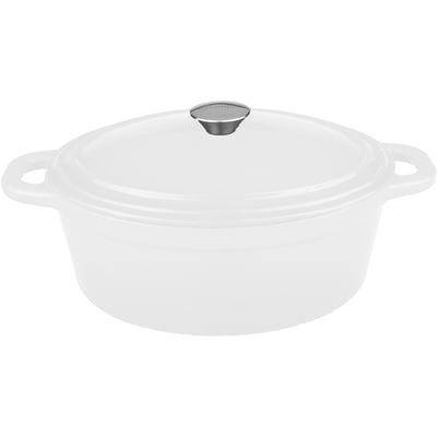 BergHOFF - Neo 8-Qt. Cast Iron Oval Covered Casserole - White - 2218504