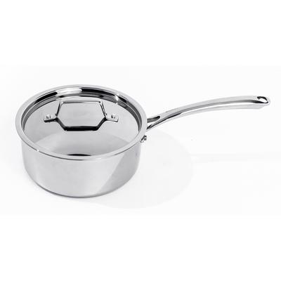 BergHOFF - Professional Tri-Ply 3.3qt. 18/10 Stainless Steel 8" Saucepan with Stainless Steel Lid - 2219131